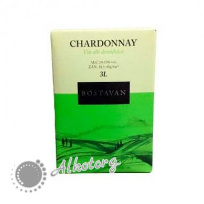 Вино біле напівсолодке Bostavan Chardonnay 3 літри